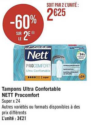tampons ultra confortable nett procomfort