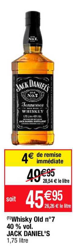 whisky old n°7 40% vol jack daniel's