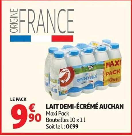 LAIT DEMI-ÉCRÉMÉ AUCHAN