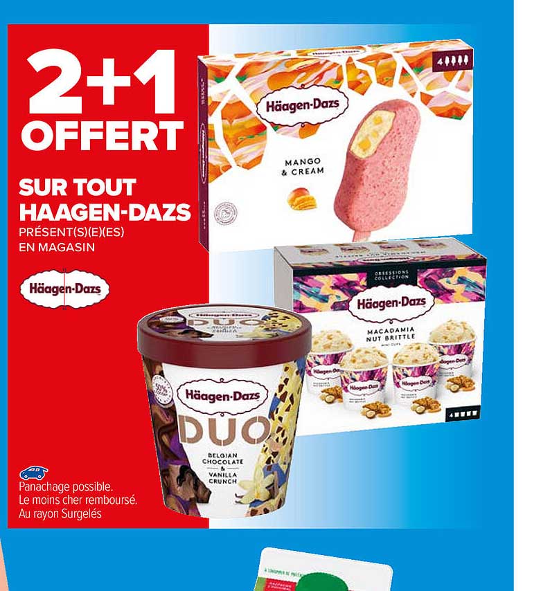 2+1 offert sur tout haagen-dazs