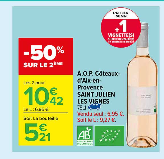 a.o.p. côteaux-d'aix-en-provence saint julien les vignes