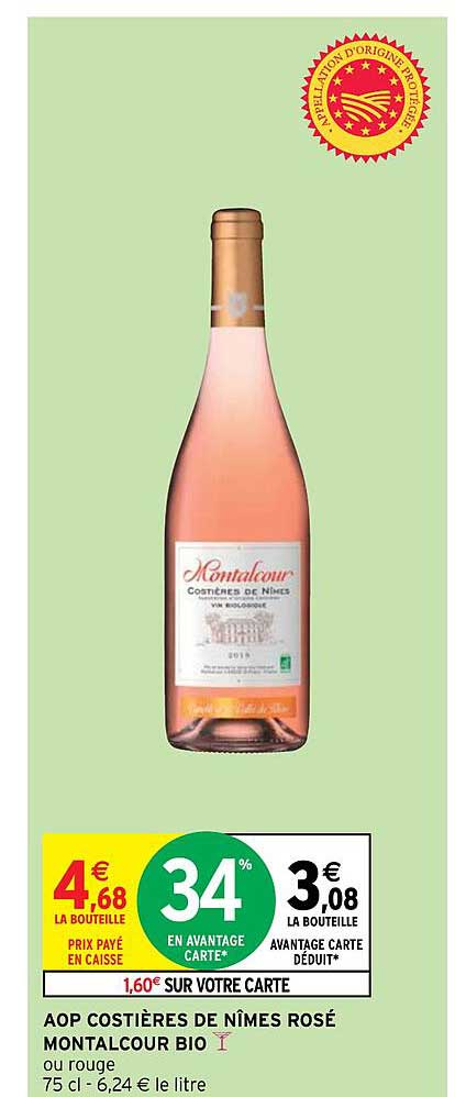 aop costières de nîmes rosé montalcour bio