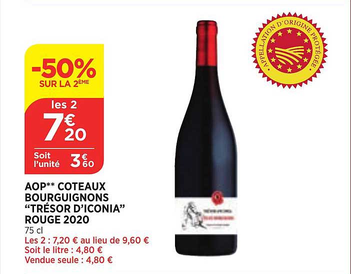 aop côteaux bourguignons "trésor d'iconia" rouge 2020