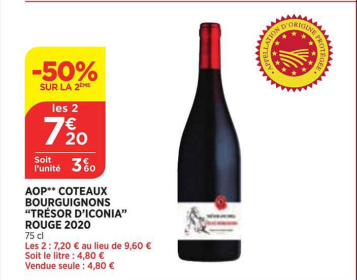 aop coteaux bourguignons "trésor d'iconia" rouge 2020