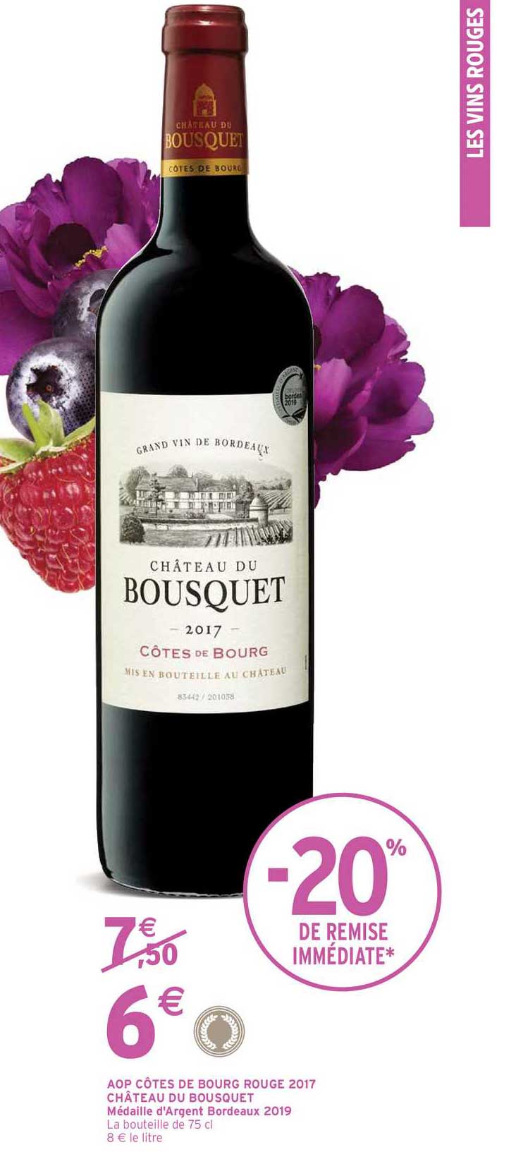 Aop Côtes De Bourg Rouge 2017 Château Du Bousquet