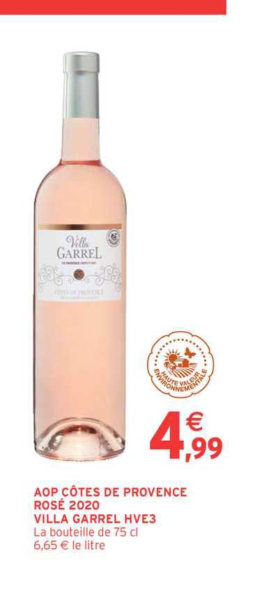 aop côtes de provence rosé 2020 villa garrel hve3