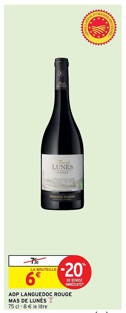 aop languedoc rouge mas de lunès