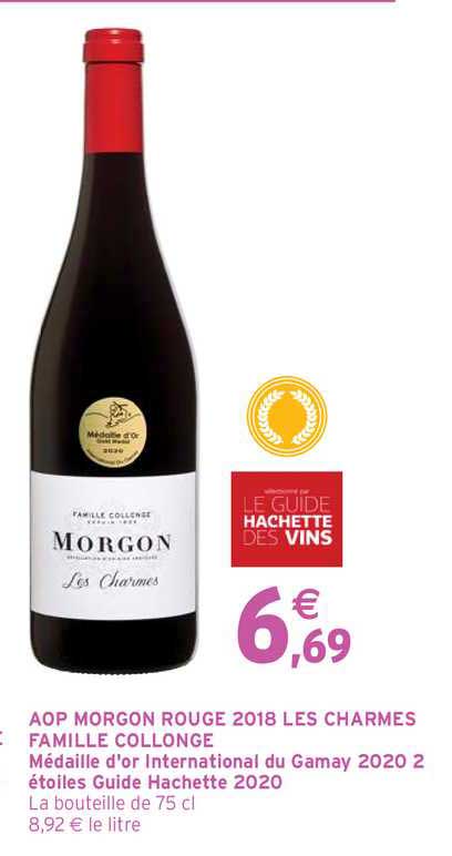 aop morgon rouge 2018 les charmes famille collonge