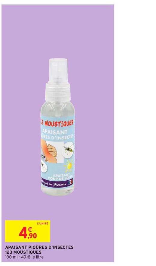 apaisant piqûres d'insectes 123 moustiques
