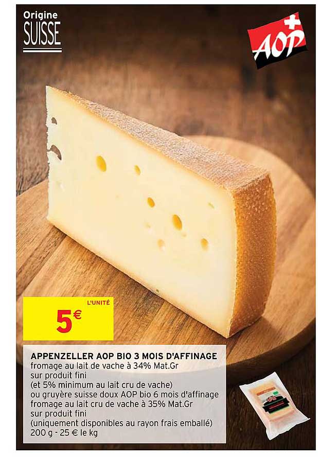 appenzeller aop bio 3 mois d'affinage