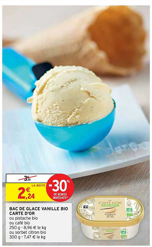 Bac De Glace Vanille Bio Carte D'or