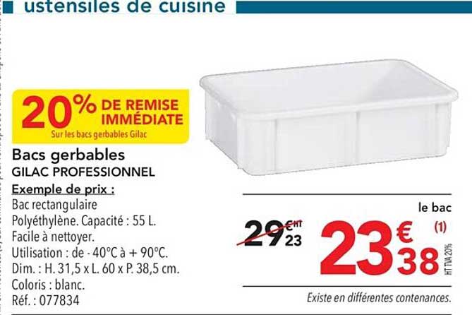 bacs gerbables gilac professionnel