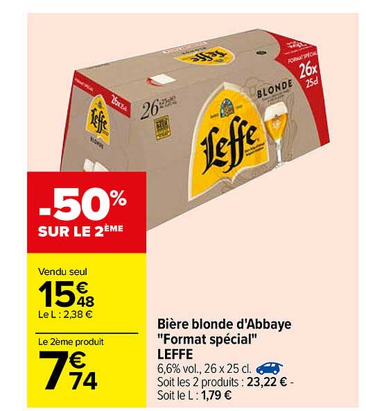 biere blonde d'abbaye "format special" leffe