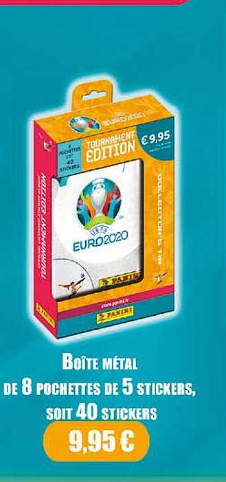 boite metal de 8 pochettes de 5 stickers, soit 40 stickers