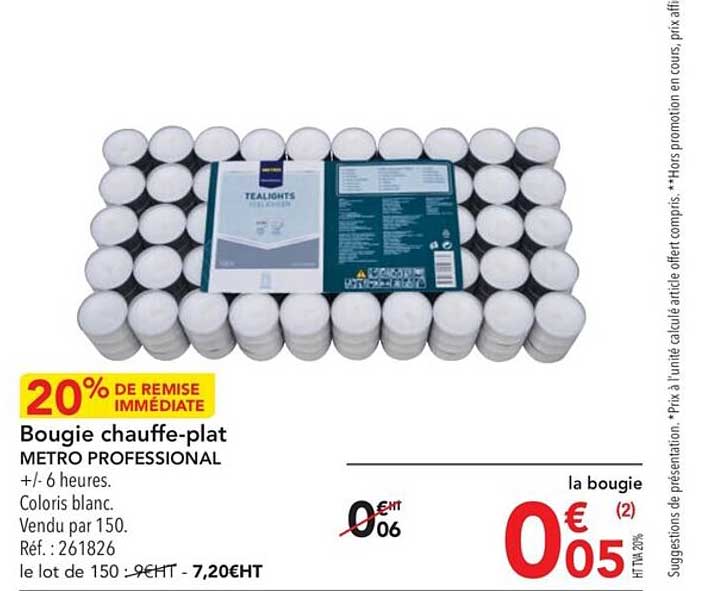 bougie chauffe-plat metro professional