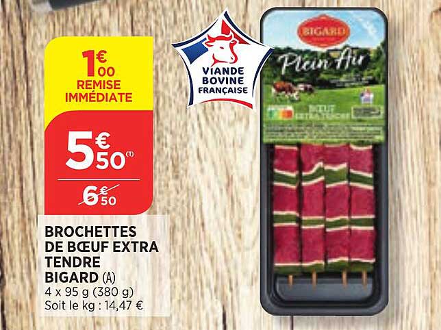 Brochettes De Bœuf Extra Tendre Bigard