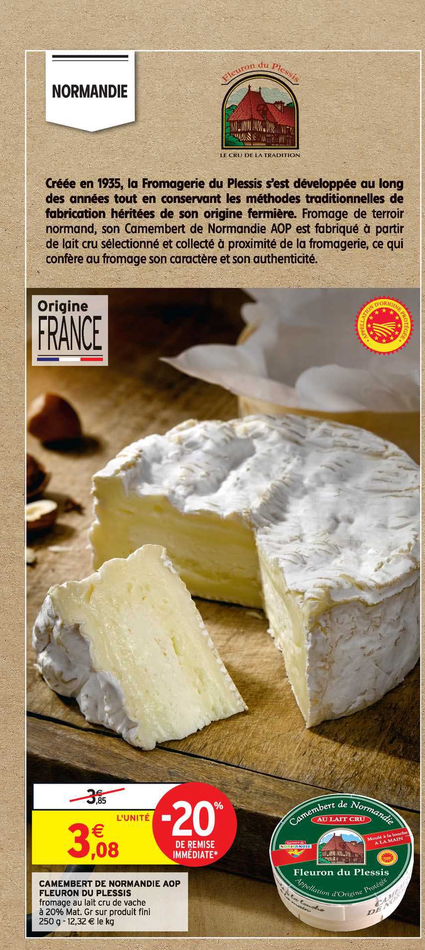 camembert de normandi aop fleuron du plessis