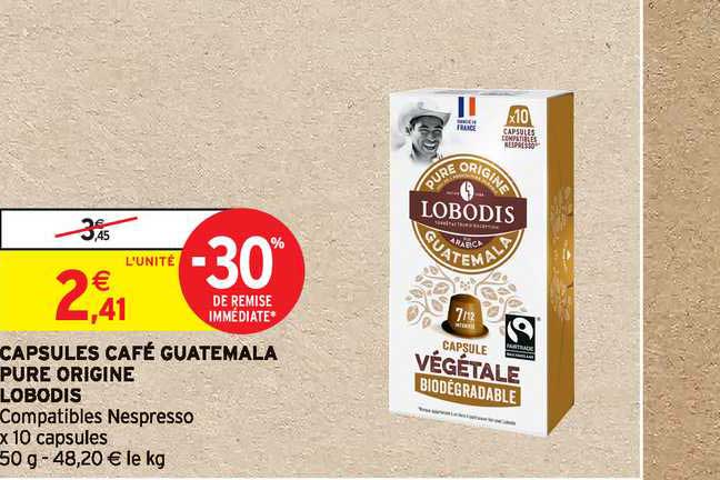 capsules café guatemala pure origine lobodis