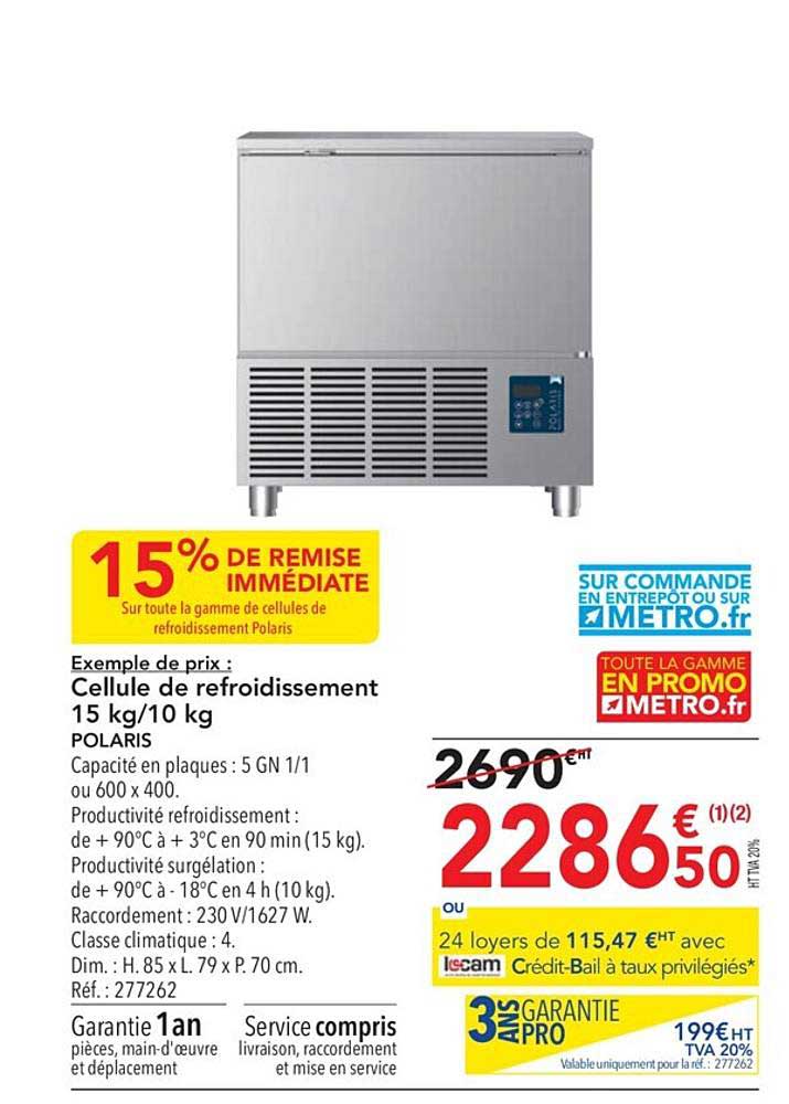 cellule de refroidissement 15 kg - 10 kg polaris