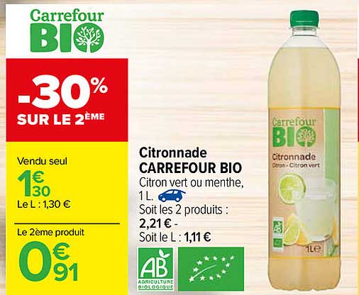 Citronnade Carrefour Bio