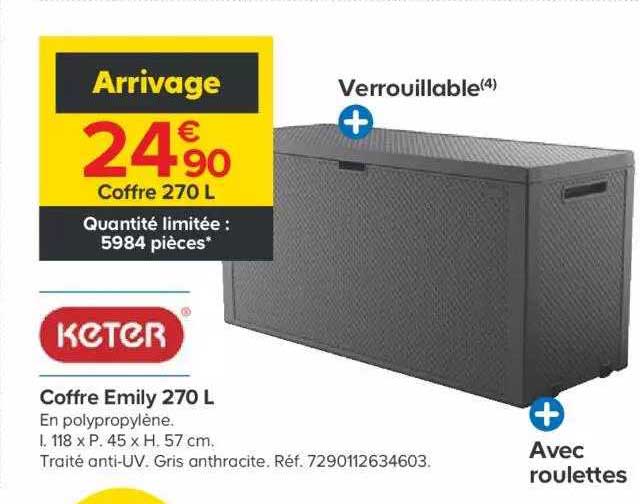 coffre emily 270 l keter