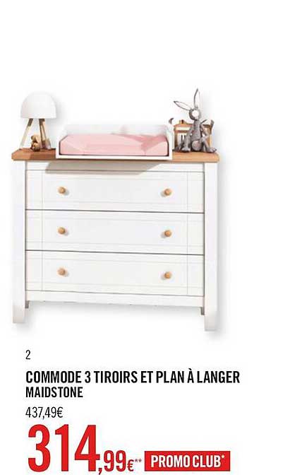 commode 3 tiroirs et plan a langer maidstone