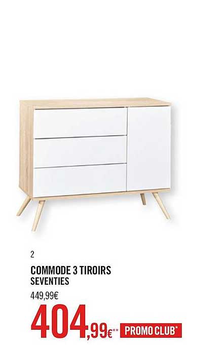 commode 3 tiroirs seventies