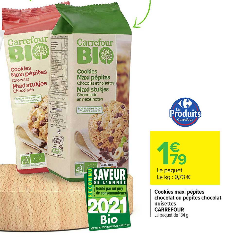 Cookies Maxi Pépites Chocolat Ou Pépites Chocolat Noisettes Carrefour