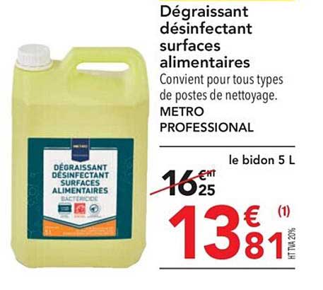 dégraissant désinfectant surfaces alimentaires