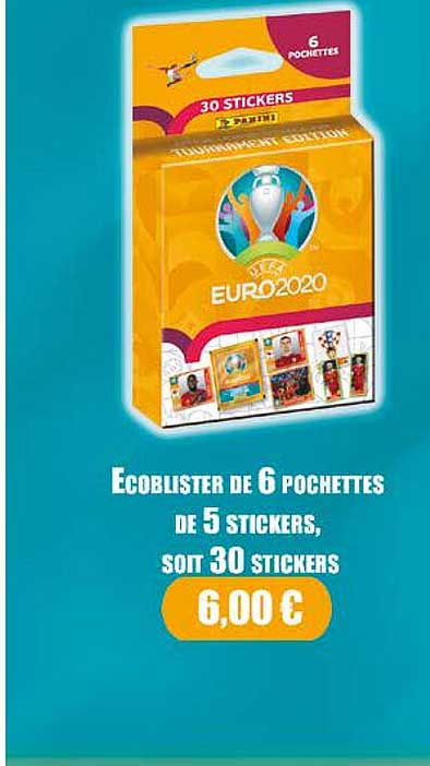 ecoblister de 6 pochettes de 5 stickers, soit 30 stickers