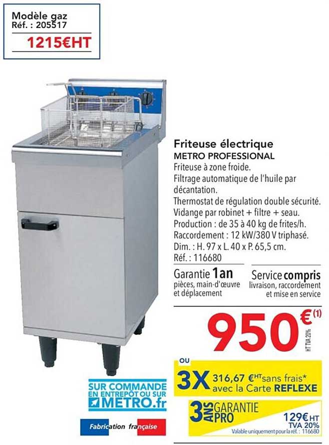 Friteuse électrique Metro Professional