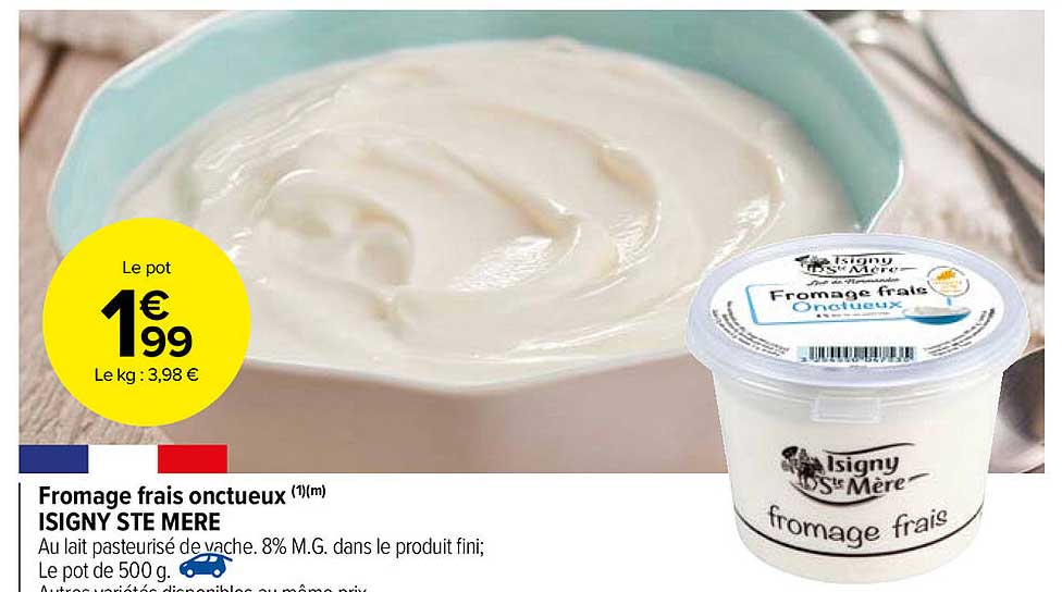 fromage frais onctueux isigny ste mère