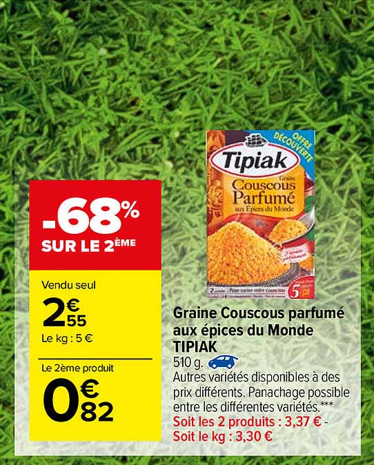 graine couscous parfumé aux épices du monde tipiak