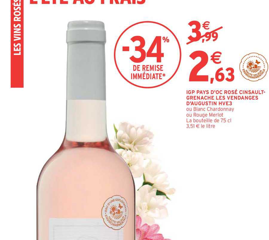 igp pays d'oc rosé cinsault-grenache les vendanges d'augustin hve3