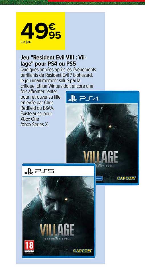 jeu "resident evil viii : village" pour ps4 ou ps5