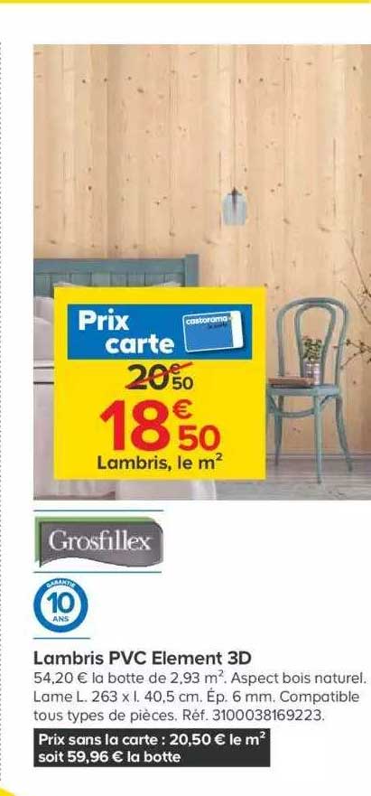 Lambris Pvc Element 3d Grosfillex