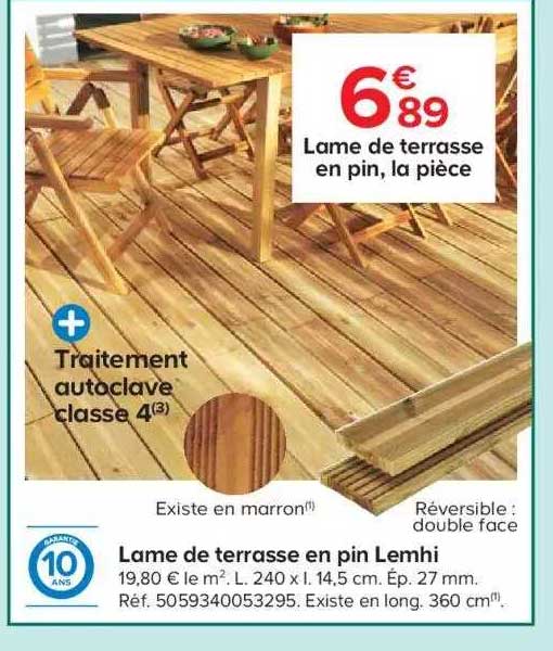 lame de terrasse en pin lemhi