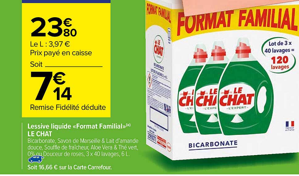 lessive liquide "format familial" le chat