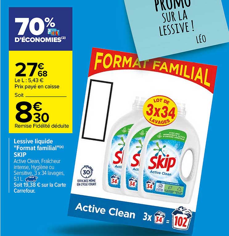 Lessive Liquide "format Familial" Skip