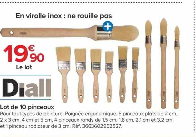 Lot De 10 Pinceaux Diall