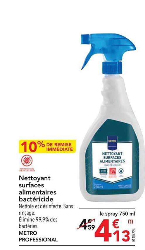 nettoyant surfaces alimentaires bactéricide