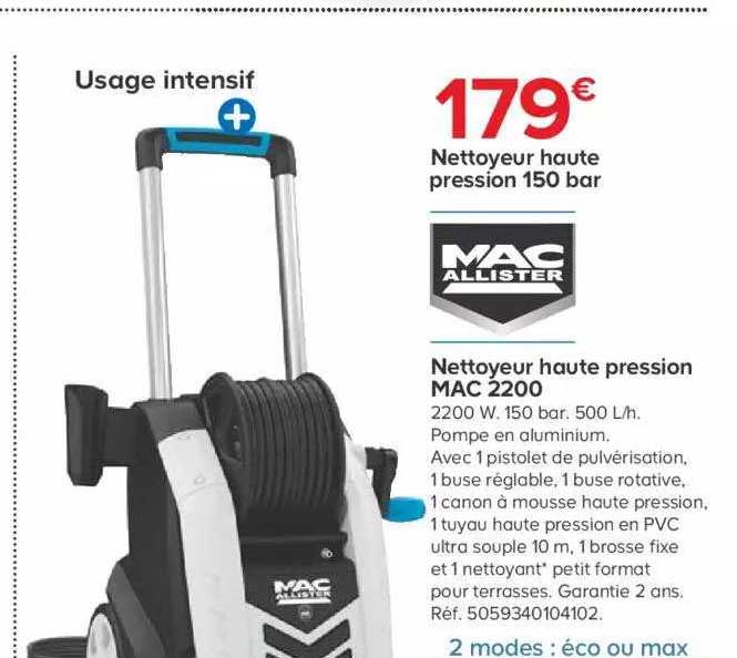 nettoyeur haute pression 150 bar mac allister, nettoyeur haute pression mac 2200