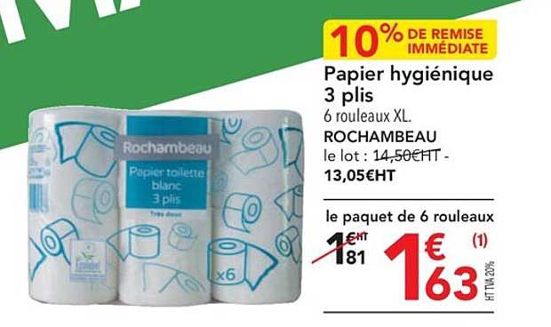 papier hygiénique 3 plis rochambeau