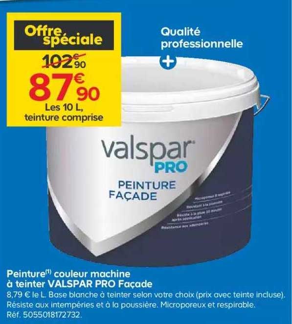peinture couleur machine à teinter valspar pro façade