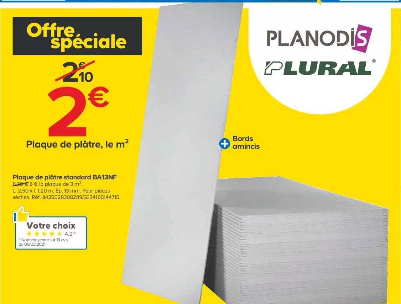 plaque de plâtre standard ba13nf