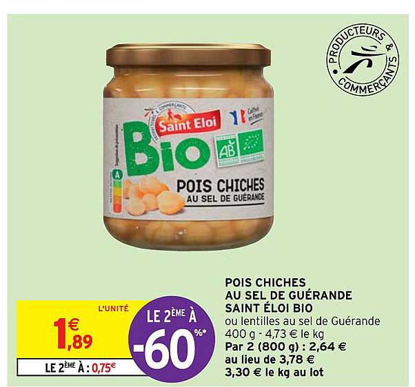 pois chiches au sel de guérande saint éloi bio