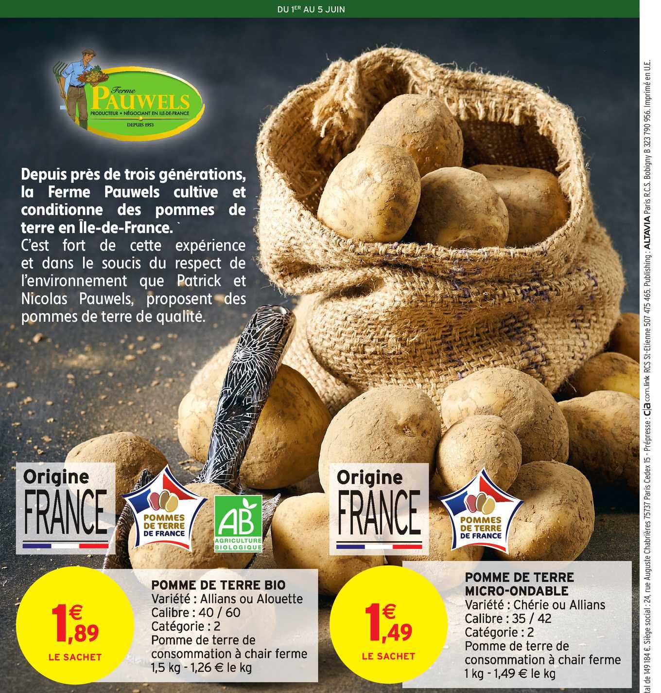 pomme de terre bio, pomme de terre micro-ondable