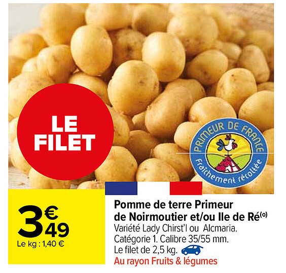 pomme de terre primeur de noirmoutier et-ou île de ré