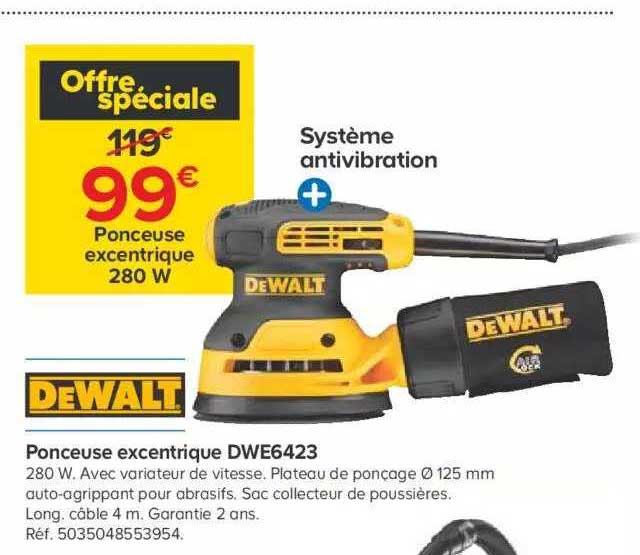 ponceuse excentrique dwe6423 dewalt
