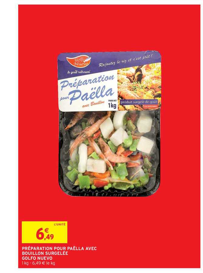 préparation pour paëlla avec bouillon surgelée golfo nuevo